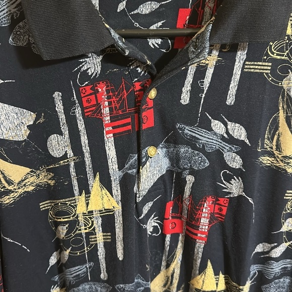 Natural Issue Nautical Print Polo Shirt - Picture 3 of 5